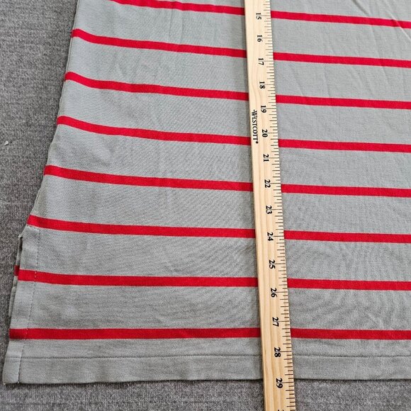 Polo Ralph Lauren Mens XL Gray Red Stripes Pony Single Stitch Slits Buttons FLAW - Picture 7 of 13